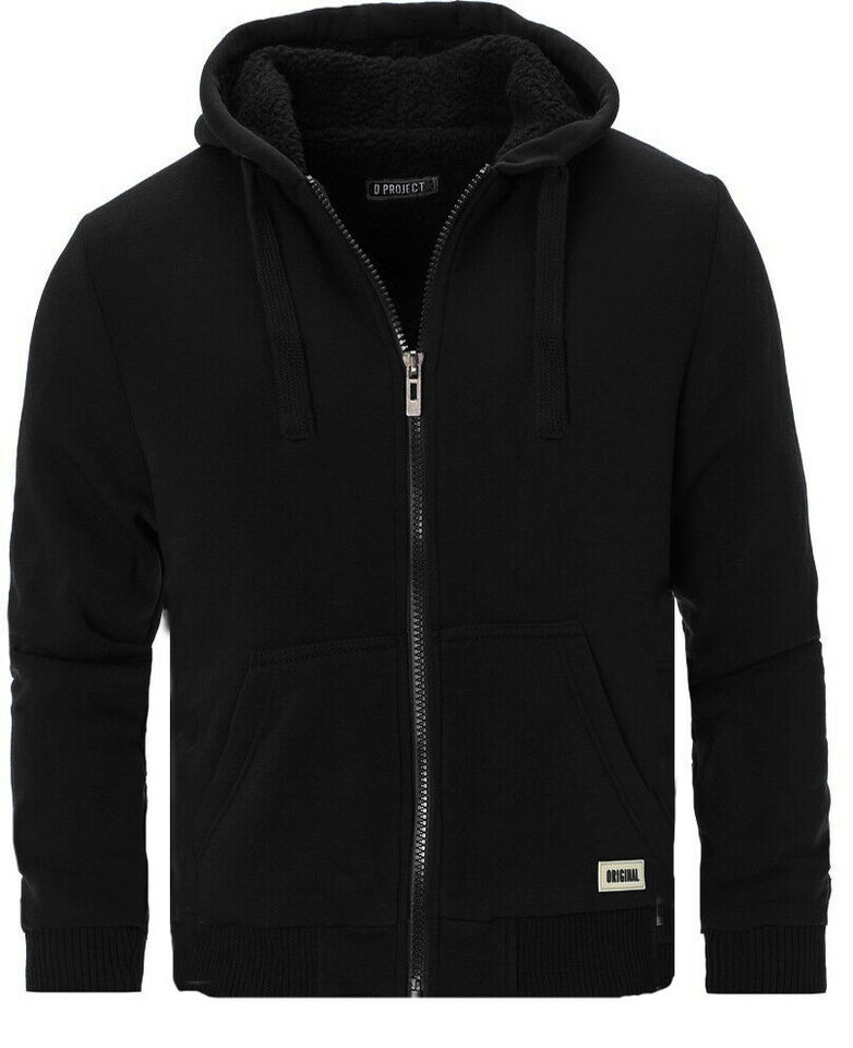 Mens Padded Borg Fleece Lined Full Zip Up Hoodie Sweatshirt Quality Jacket M-XXL - Image 3