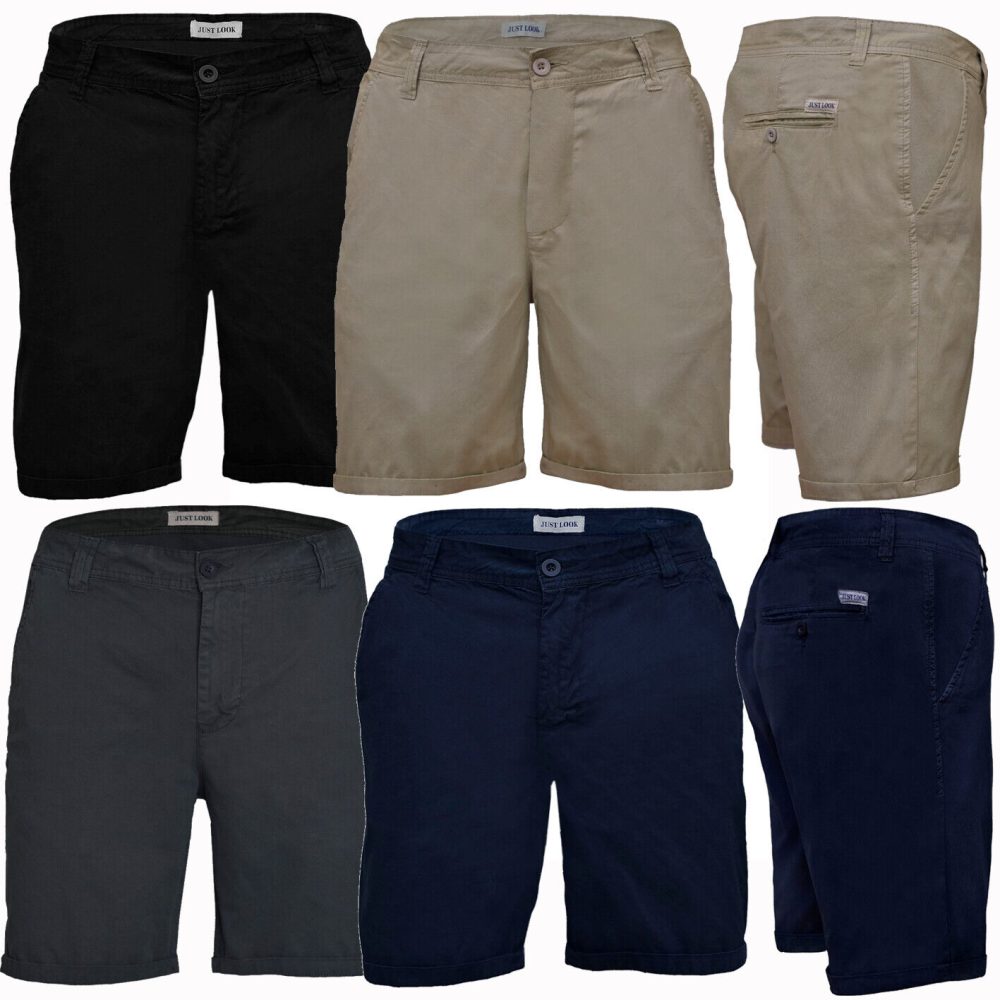 Mens Chino Shorts 100% Cotton Cargo Combat Half Pant Casual Summer Shorts New
